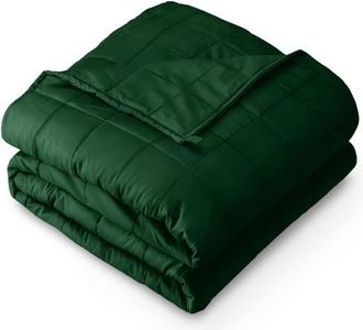 Bare Home Cotton Weighted Blanket in Forest Green at Nordstrom, Size 15 Lb
