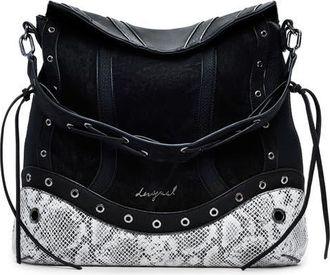 Desigual Medium Convertible Snakeskin Print Backpack in Black at Nordstrom