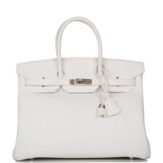 Herm&egrave;s White Birkin 40 Retourne with Palladium Hardware Size 40