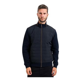 Bugatti Blauwe Trui met Hoge Hals - Heren - Winterjassen - Blauw - L - Jassen