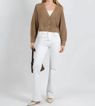 Oui Sparkle Knit Cardigan In Bronze