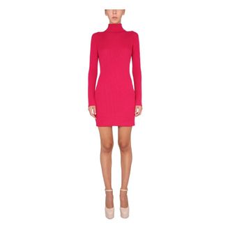 Dsquared2 Short Dresses, female, Pink, Size: XS Turtleneck Knit Mid Dress