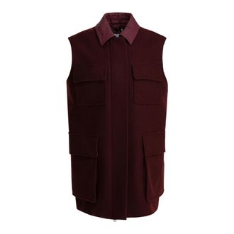 Max Mara Vests, female, Red, Size: XS Womens Clothing Jacket Coat Red Aw25