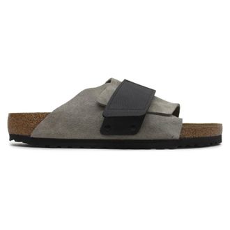 Birkenstock Kyoto Nubuck Leather Unisex Casual Sandals - Stone Coin - Size:UK 9.5