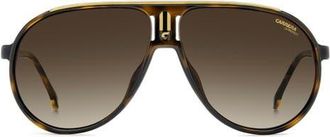 Carrera Champion 62mm Oversize Gradient Pilot Sunglasses in Brown Havana/Brown Sf at Nordstrom