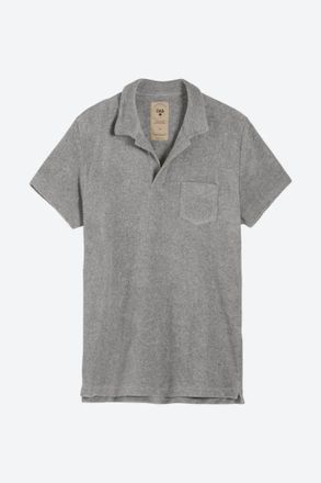 OAS Mens Solid Terry Polo In Grey