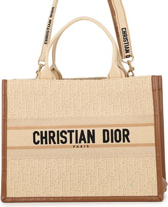 Dior Beige Brown Canvas Handbag Tote Bag (Pre-Owned)