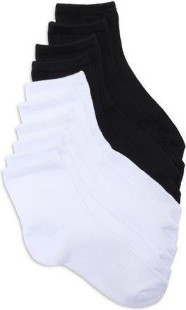 Elie Tahari 5-Pack Cushioned Ankle Socks in White/Black at Nordstrom Rack, Size 9/11