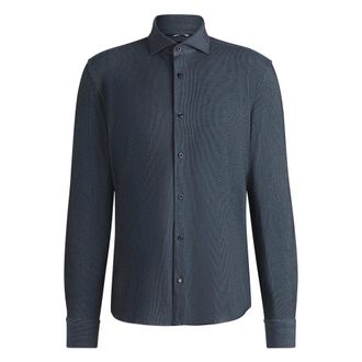 HUGO BOSS Hugo, Casual Shirts, male, Blue, Size: XL C-HAL-spread-C1-233