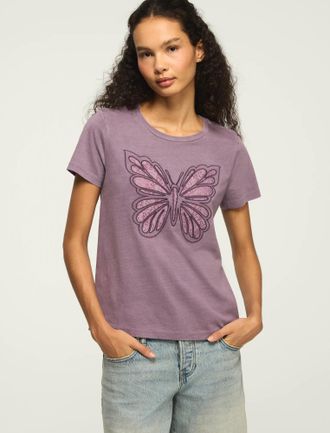 Lucky Brand Womens Lace Butterfly Classic Crew