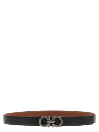 Ferragamo Black Gancini Reversible Belt