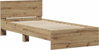 vidaXL Estructura De Cama Con Cabecera Roble Artisan 75 X 190 Cm Vidaxl