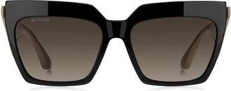 Etro 58mm Rectangular Sunglasses in Black Beige/Brown Sf at Nordstrom