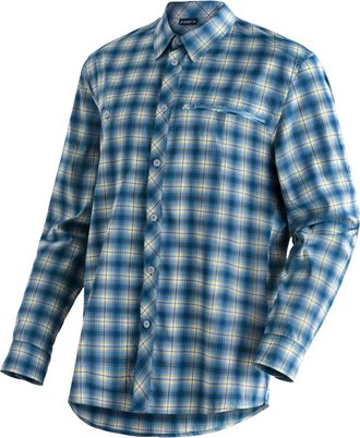Maier Sports Outdoorhemd MAIER SPORTS Kasen L/S M, Herren, Gr. 46, Normalgr&ouml;ssen, blau, 97% Polyester, 3% Elasthan, Hemden Outdoorhemd, Herren Hemd, langarm Karohe