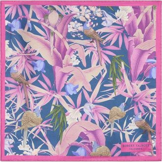 Robert Talbott York Tropical Floral Pocket Square in Pink/navy at Nordstrom