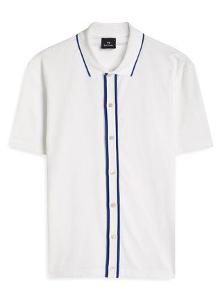 Paul Smith Stripe-trimmed Stretch-cotton Polo Shirt - White - Xxl