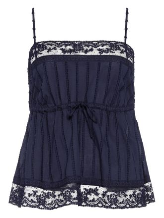Eres Porcelaine lace-trim camisole - Blue