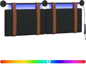 vidaXL Cabecero Colgante Con Luz Led Negro Pu Antiguo Vidaxl