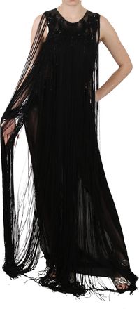 John Richmond Silk Beaded Sequined Sheer Womens Dress