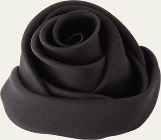 Saint Laurent Silk Rolled Rose Brooch