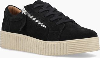 Hush Puppies Womens Hush Puppies TARA SUEDE TRAINER Womens Casual Trainers Black - Size: 7