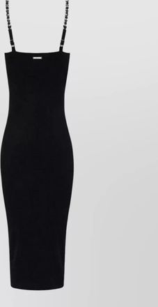 Michael Kors knit midi dress fitted spaghetti straps