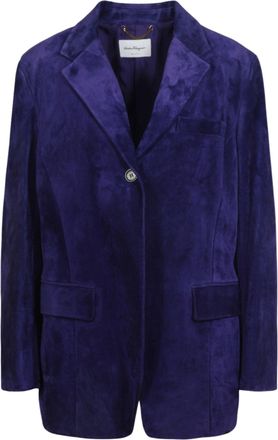 Ferragamo Notched Lapel Silk Blazer