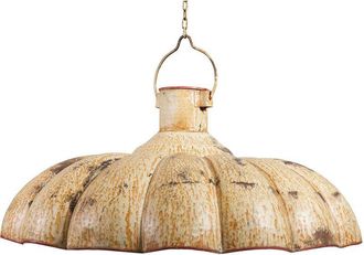 Biscottini International Lampadario Industrial De Suspensi&oacute;n No Eletrificado L85xpr85xh40 Cm De Hierro Acabado Con Efecto Crema Envejecida