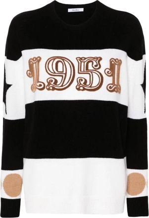 Max Mara Dirce Ronde Hals Trui - Dames - Ronde hals truien - Veelkleurig - L - Wol - Truien & Vesten