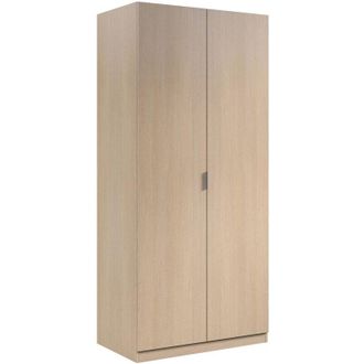 Dmora Guardaroba 2 ante Avik, Armadio per camera da letto, Mobile per camera da letto con 1 ripiano e barra appendiabiti, 82x52h180 cm, Rovere
