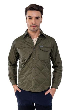 Members Only Quilted Shirt Jacket in Olive at Nordstrom, Size Xx-Large