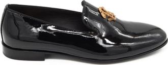 Roberto Cavalli Schoenen, Heren, Zwart, 43 EU, Leer, Florence Pantofola Ricamo Monogramma