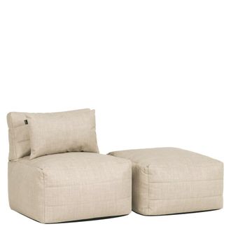 Icon Brand Sof&aacute; modular de jard&iacute;n de 2 plazas en tejido, beige