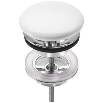 Roca Roca - A50640390c Aqua Desag&uuml;e Lavabo O Bid&eacute; Con Tap&oacute;n Fijo Abierto De Porcelana &Oslash; 72 Cromo - Ref: A50640390c