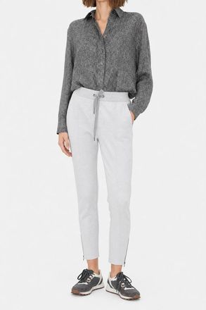Brunello Cucinelli Womens Light Grey Cotton Trousers, Size M