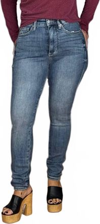 Judy Blue Basically Perfect Tummy Control Skinny Jeans In Denim