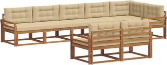 vidaXL Conjunto De Sof&aacute;s De Exterior 8 Uds. Natural Y Beige Vidaxl