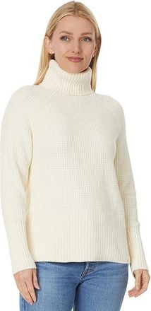 L.L.Bean SuperSoft Waffle Turtleneck Sweater Womens Sweater Cream : LG, Cotton/Nylon/Spandex