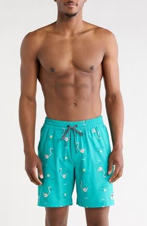 Hurley Shaka Flamingo Volley Swim Shorts in Teal Tint at Nordstrom Rack, Size X-Large