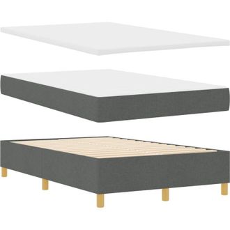 vidaXL Vidaxl - Box Spring Bed with Mattress Dark grey 120 x 200 cm Fabric