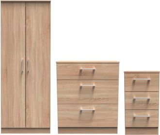 Welcome Furniture Denver Ready Assembled 3 Piece Bedroom Furniture Set - Oak - Welcome Furniture | TJ Hughes