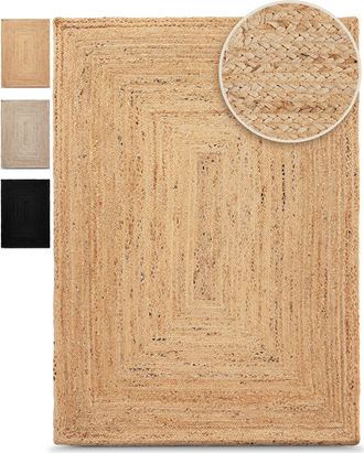 Carpetfine Teppich »Nele Juteteppich Naturfaser« rechteckig 6 mm Höhe geflochtener Wendeteppich aus 100% Jute, quadratisch und als Läufer