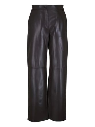 Antonelli Perlage leather straight-leg trousers - women - Lambskin - 40 - Brown
