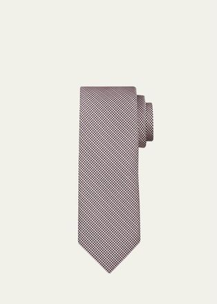 Tom Ford Mens Micro-Houndstooth Silk Tie