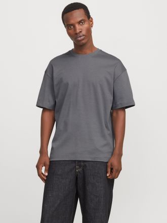 Jack & Jones Rundhalsshirt JACK & JONES JJEURBAN EDGE TEE SS O-NECK NOOS, Herren, Gr. S, grau (castlerock), Jersey, Obermaterial: 100% Baumwolle, unifarben, relaxe
