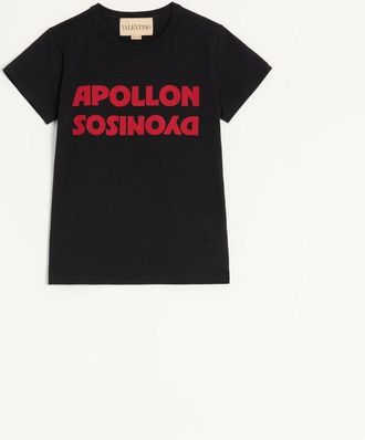 Valentino T-Shirt In Cotone Stampa Apollon Dyonisos Donna NERO/ROSSO XL