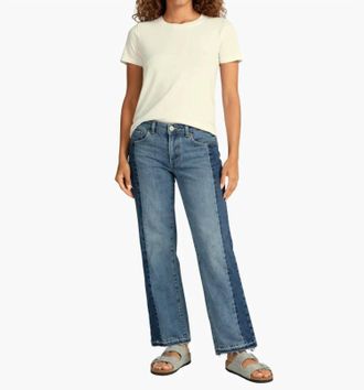 ASKK NY Two Tone Low Rise Straight Denim Pants In Blue