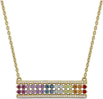 Rina Limor Gold-Plated Silver 1.13 Ct. Tw. Gemstone Necklace
