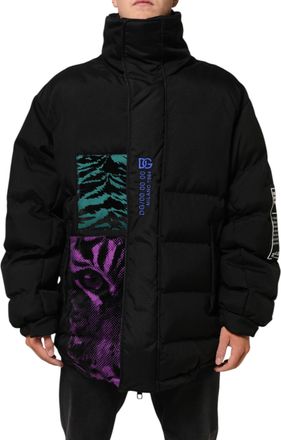 Dolce & Gabbana Black Nylon Puffer Men Full Zip Mens Jacket