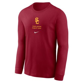 Nike USC Sideline Nike Mens Dri-FIT College Long-Sleeve T-Shirt in Red | 02EW69WSCJ-LDX